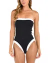 L'agence Tory Bandeau One Piece Swimsuit In Black