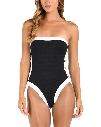 L Agence L'agence Tory Bandeau One Piece Swimsuit In Black