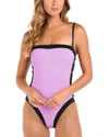 L Agence L'agence Tory Bandeau One Piece Swimsuit In Light Violet
