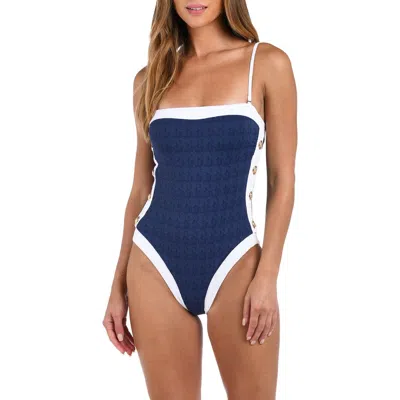 L Agence L'agence Tory Colorblock One-piece Swimsuit In Marine