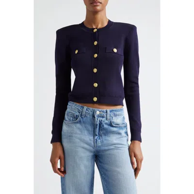 L Agence Toulouse Cardigan In Blue