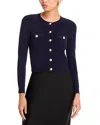 L Agence Toulouse Button-down Cardigan In Midnight Gold
