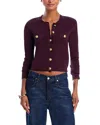 L'agence Toulouse Crewneck Cardigan In Ruby Nickel
