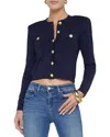 L'agence Toulouse Crop Crew Neck Cardigan In Black