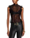 L Agence Tours Sleeveless Lace Top In Black