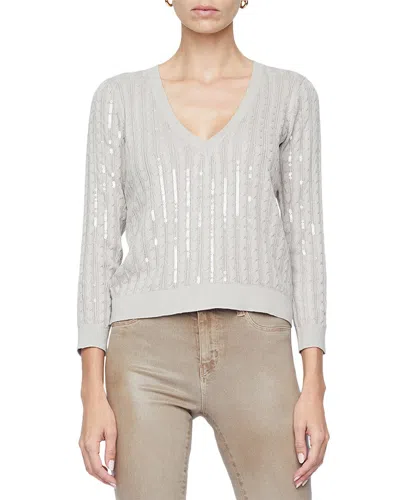 L Agence L'agence Trinity Sequin V-neck Pullover