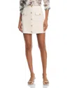 L Agence Truman Faux Leather Mini Skirt In Vintage White