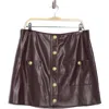L Agence L'agence Truman Snap Faux Leather Miniskirt In Brown