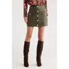 L Agence L'agence Truman Snap Faux Leather Miniskirt In Green