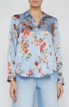 L Agence L'agence Tyler Floral Print Silk Button-up Shirt