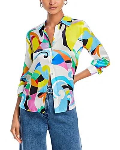 L Agence L'agence Tyler Long Sleeved Blouse In Small Multi
