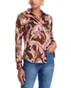 L Agence Tyler Silk Blouse In Brown