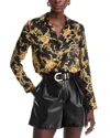 L Agence Tyler Barocco Swirl Silk Blouse In Black Gold