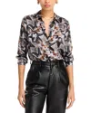 L'agence Tyler Butterfly Silk Blouse In Multi Dark