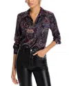 L Agence Colin Satin Blazer In Plum Multi