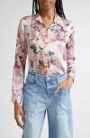 L Agence L'agence Tyler Silk Button-up Shirt In Pink