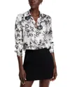 L Agence L'agence Tyler Silk Floral Blouse In White/black