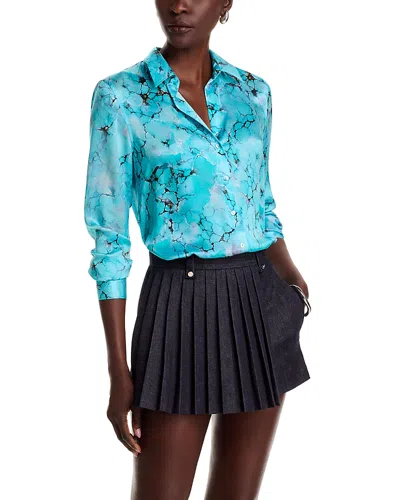 L AGENCE L'AGENCE TYLER SILK PRINTED LONG SLEEVE BLOUSE