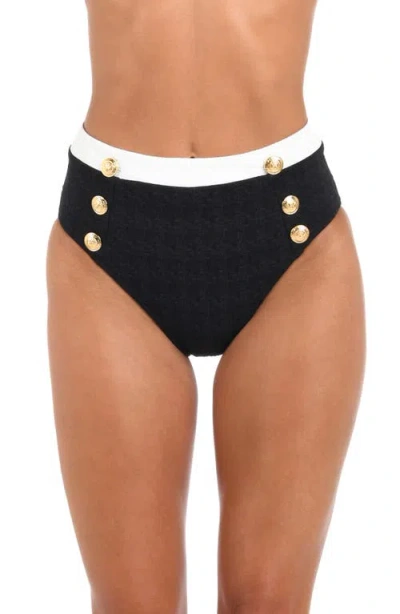 L AGENCE L'AGENCE VANESSA COLORBLOCK HIGH WAIST BIKINI BOTTOMS