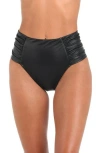 L'agence Luxe Leather Vanessa High-waist Bikini Bottoms
