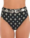 L Agence Vanessa High Waisted Bikini Bottom In Black