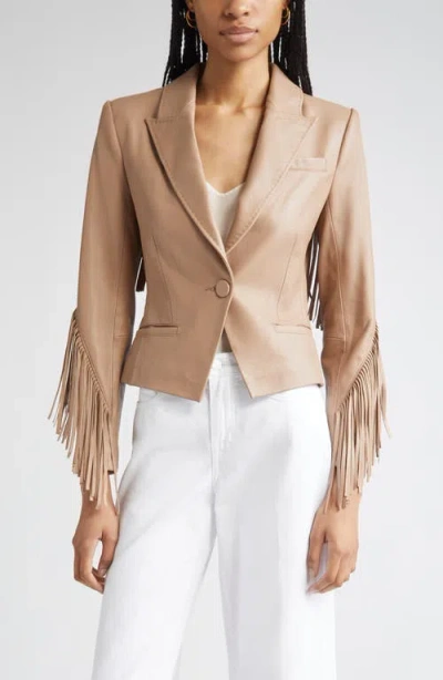 L Agence L'agence Vashti Fringe Leather Blazer