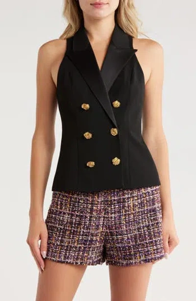 L Agence L'agence Vesper Double Breasted Vest In Black