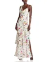 L Agence Viola Silk Cowl-neck Gown In Charonda Butterfly