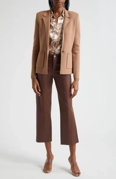 L Agence L'agence Wanda High Waist Crop Wide Leg Jeans In Chocolate Truffle Coated