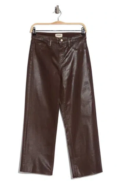 L Agence L'agence Wanda Raw Hem Crop Jeans In Espresso Coated