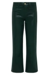 L Agence L'agence Wanda Raw Hem Crop Jeans In Forest Green Coated