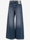 L'agence Split-seam Cotton Jeans In Blue