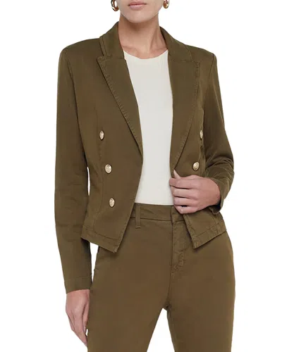L Agence L'agence Wayne Crop Double Breast Jacket In Green