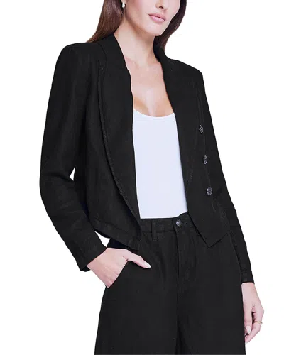 L Agence L'agence Wayne Crop Double-breasted Linen Jacket