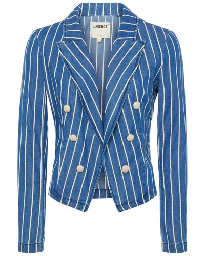 L Agence L'agence Wayne Crop Jacket In Blue