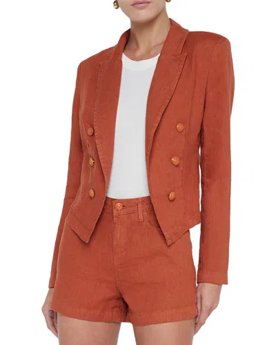 L Agence L'agence Wayne Crop Linen Jacket