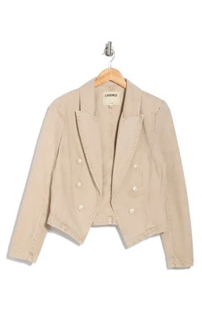 L Agence L'agence Wayne Double Breasted Crop Blazer In Sand Dune