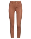 L Agence L'agence Woman Pants Brown Size 25 Cotton, Elastane In Brown
