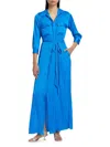 L Agence Cameron Linen Shirt Dress In Bright Royal