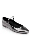 L Agence L'agence Women's Edelie Mary Jane Ballet Flats In Gun Metal Leather