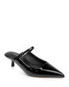 L Agence L'agence Edith Mary Jane Pointed Toe Kitten Heel Mule In Black Patent