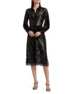 Shop L Agence L'agence Women's Frida Embellished Lace Button-front Midi-shirtdress