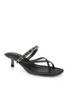 L Agence L'agence Georgette Kitten Heel Slide Sandal In Black Leather
