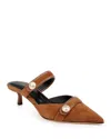 L Agence L'agence Gilliane Mary Jane Pointed Toe Kitten Heel Mule In Buck Suede