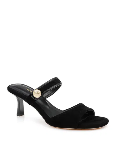 L Agence L'agence Women's Giulia Slide Sandals In Black Suede