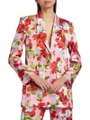 L Agence Gwyneth Floral Boyfriend Blazer In Pink Multi