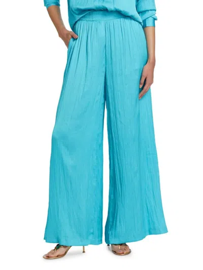 L Agence L'agence Women's Lillian Wide-leg Pants In Blue Atoll