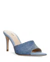 L Agence Pointed Toe Sandal In Blue Denim