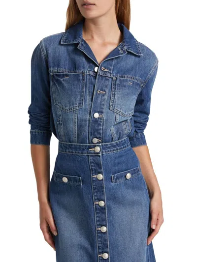 L'agence Maven Denim Jacket In Gage In Blue