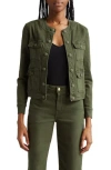 L'agence Yari Collarless Denim Jacket In Balsam